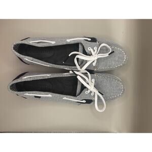 Sperry Top Sider Womens Size 8 Grey With Black Trim NWO Box